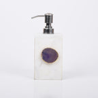 White Marble with Purple Agate Soap Dispenser