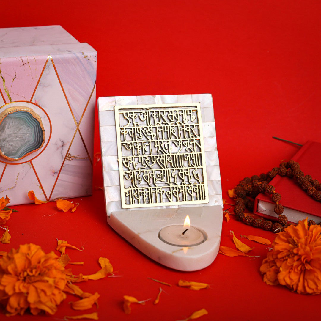Mother Of Pearl IK ONKAR TeaLight Holder