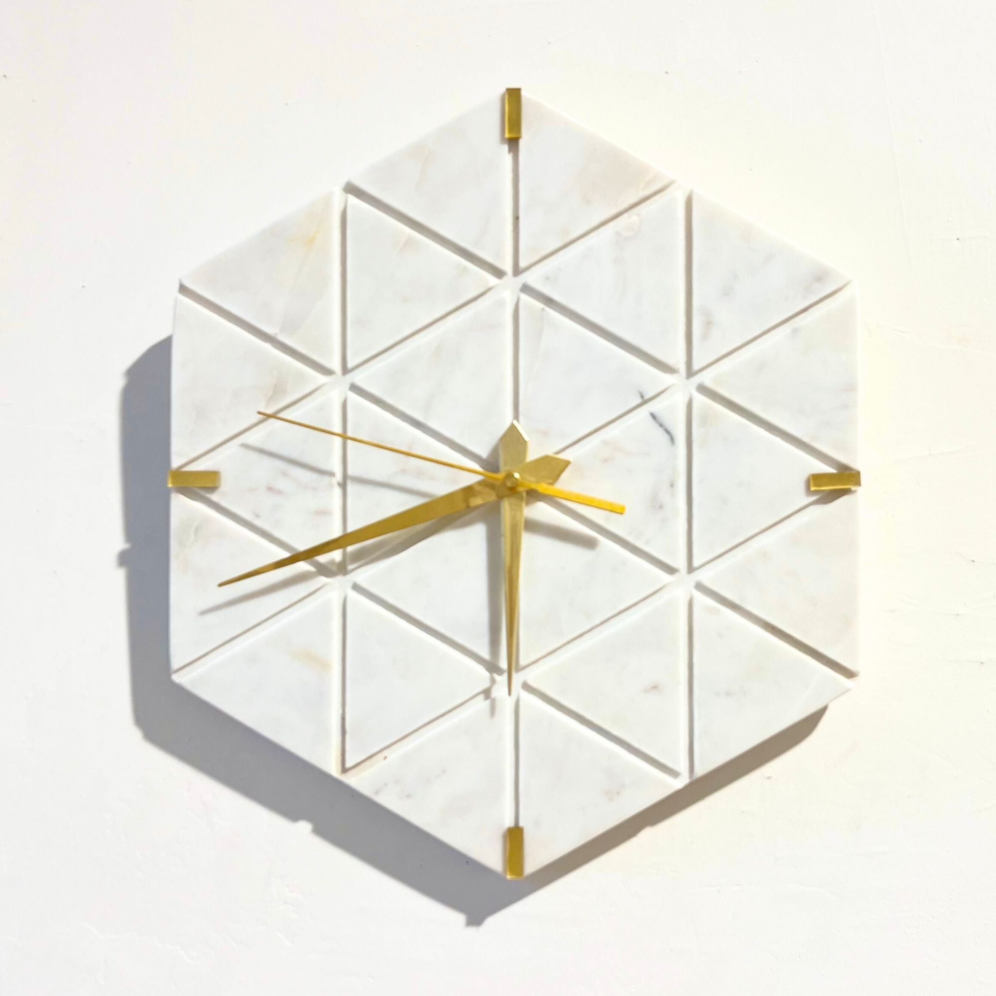 White Marble Round Wall Clock