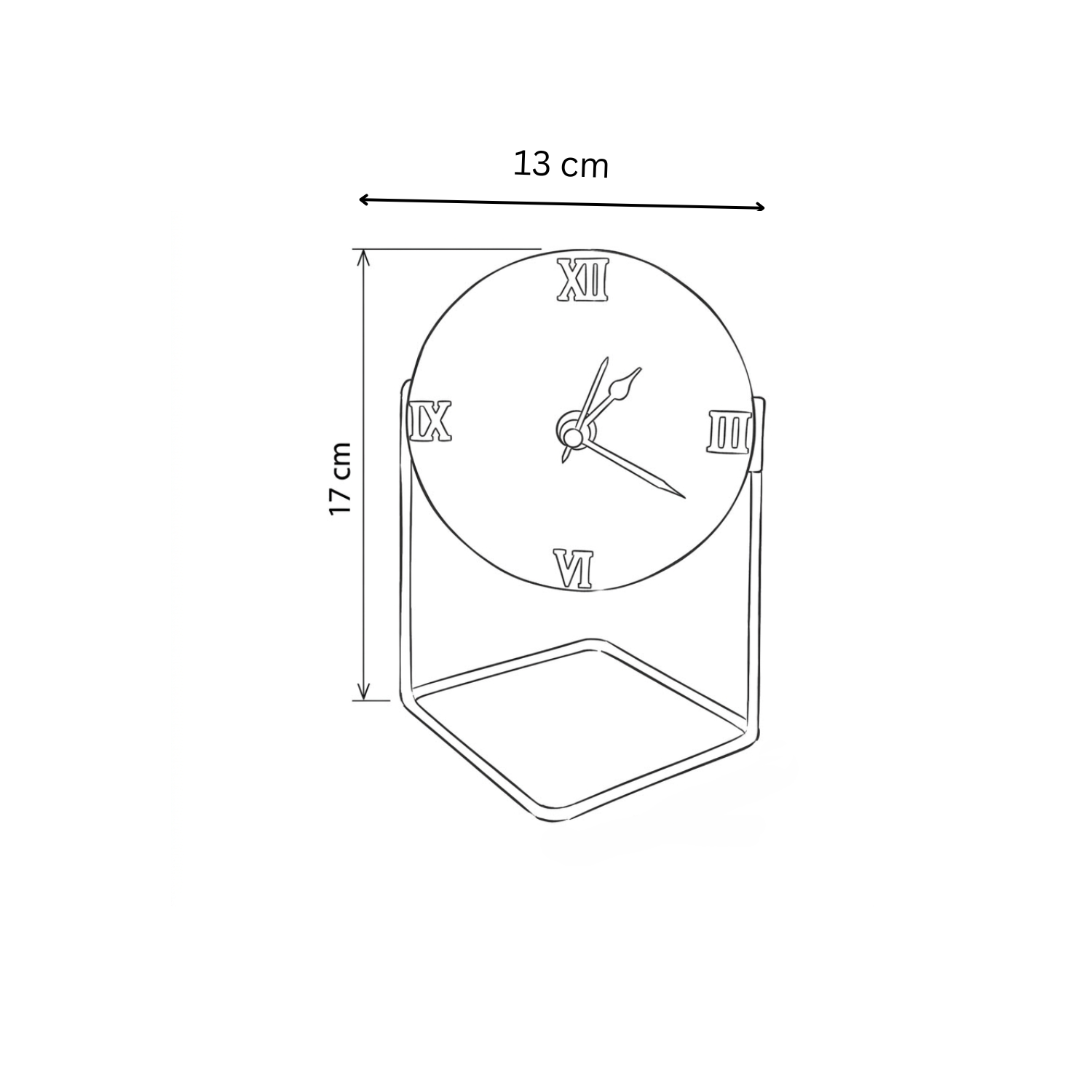 Marble Round Desktop Clock with Metal Stand