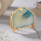 Ik Onkar Mantra Green Agate Metal Showpeice