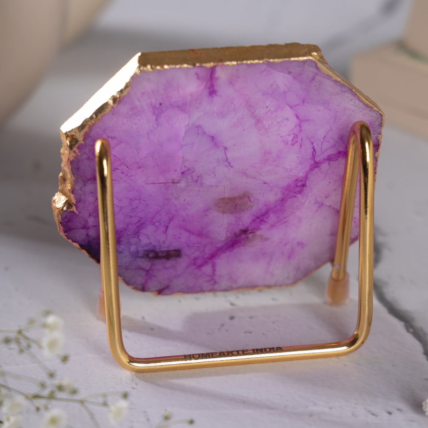 Budha Tree Purple Agate Metal Showpeice