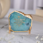Ik Onkar Mantra Turquoise Agate Metal Showpeice