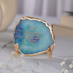 Ik Onkar Mantra Blue Agate Metal Showpeice