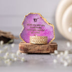 Ik Onkar Mantra Pink Agate Tealight Wooden