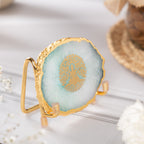 Budha Tree Green Agate Metal Showpeice