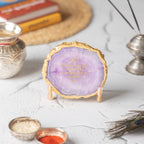 Ik Onkar Mantra Purple Agate Metal Showpeice