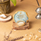 Ik Onkar Mantra Turquoise Agate Tealight Wooden