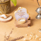 Ik Onkar Mantra Purple Agate Tealight Wooden