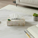 Green Agate with  Mother of Pearl Tissue Box Holder