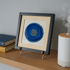 Good Vibes Only Blue Agate Framed Art