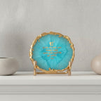 Ik Onkar Mantra Turquoise Agate Metal Showpeice