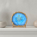 Ik Onkar Mantra Blue Agate Metal Showpeice