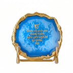 Ik Onkar Mantra Blue Agate Metal Showpeice
