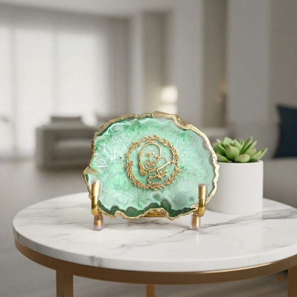 GURU JI - Blue Agate Metal Stand