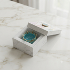 White Marble Choki And Polyresin Tea Light Holder