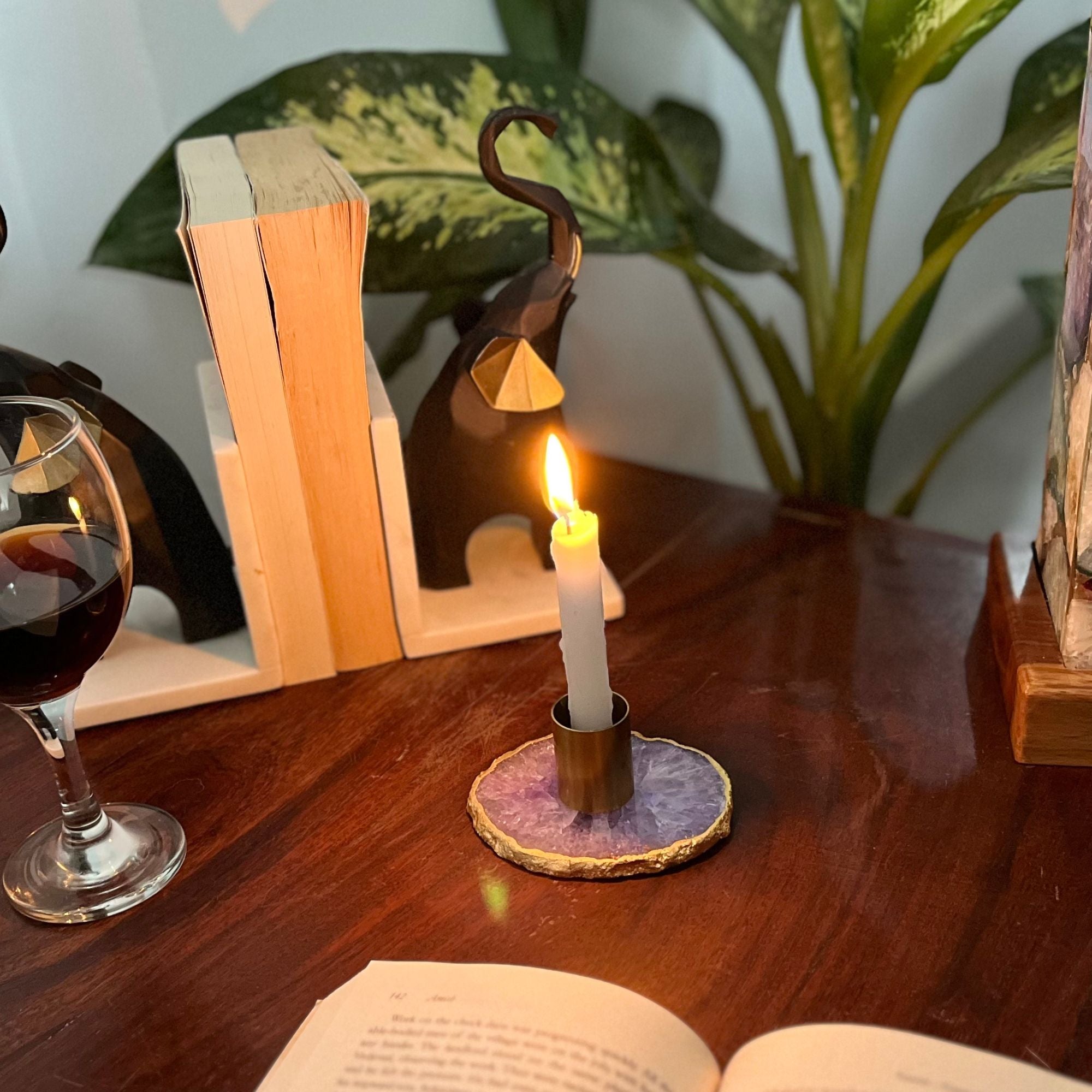 Blue Agate Candle Holders