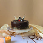 Natural Agate Cake Stand with Metal Base - 10 Inches