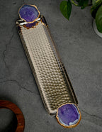 Rectangle Aluminum Tray with Purple Agate