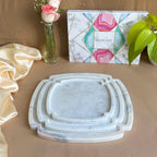 Hexagon  Marble Platter (set of 3)