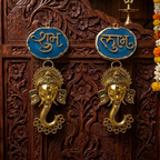 Agate Shubh Labh Metal Ganesha Hangings
