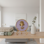 Agate Metal Ganesha Showpiece with Metal Stand - Purple