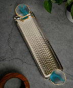 Rectangle Aluminum Tray with Turquoise Agate