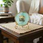 Agate Collect moments not things showpieces with Metal Stand - Turquoise