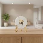 Marble Collect moments not things Showpiece With Metal Stand