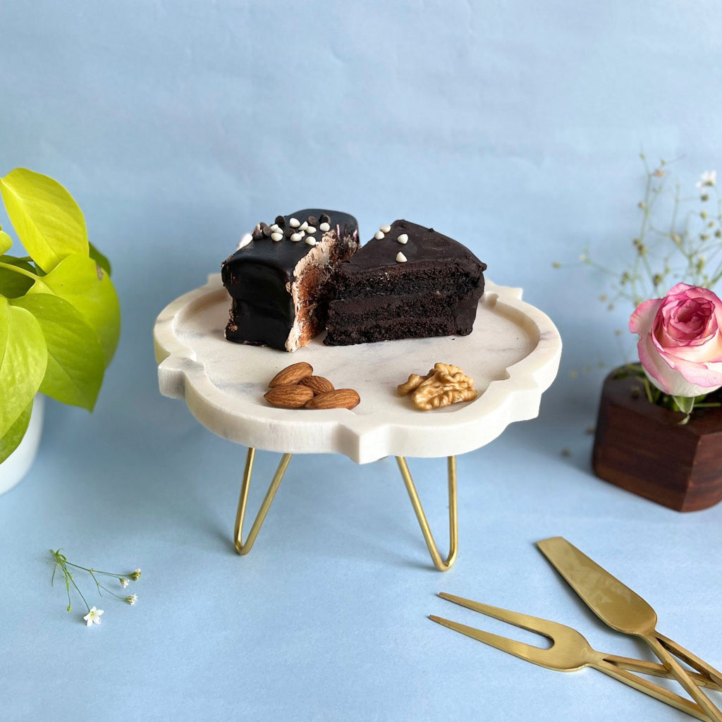 Cross shape Natural Marble Pastry Stand