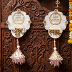 Mother Of Pearl Shubh Labh & Riddhi Siddhi Hangings With Latkans