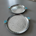 Round Aluminum Tray with Blue Agate