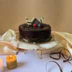 White Agate Cake Stand with Metal Base - 10 Inches