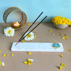 Green Agate With  marble Incense Holder