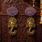 Agate Shubh Labh Metal Ganesha Hangings