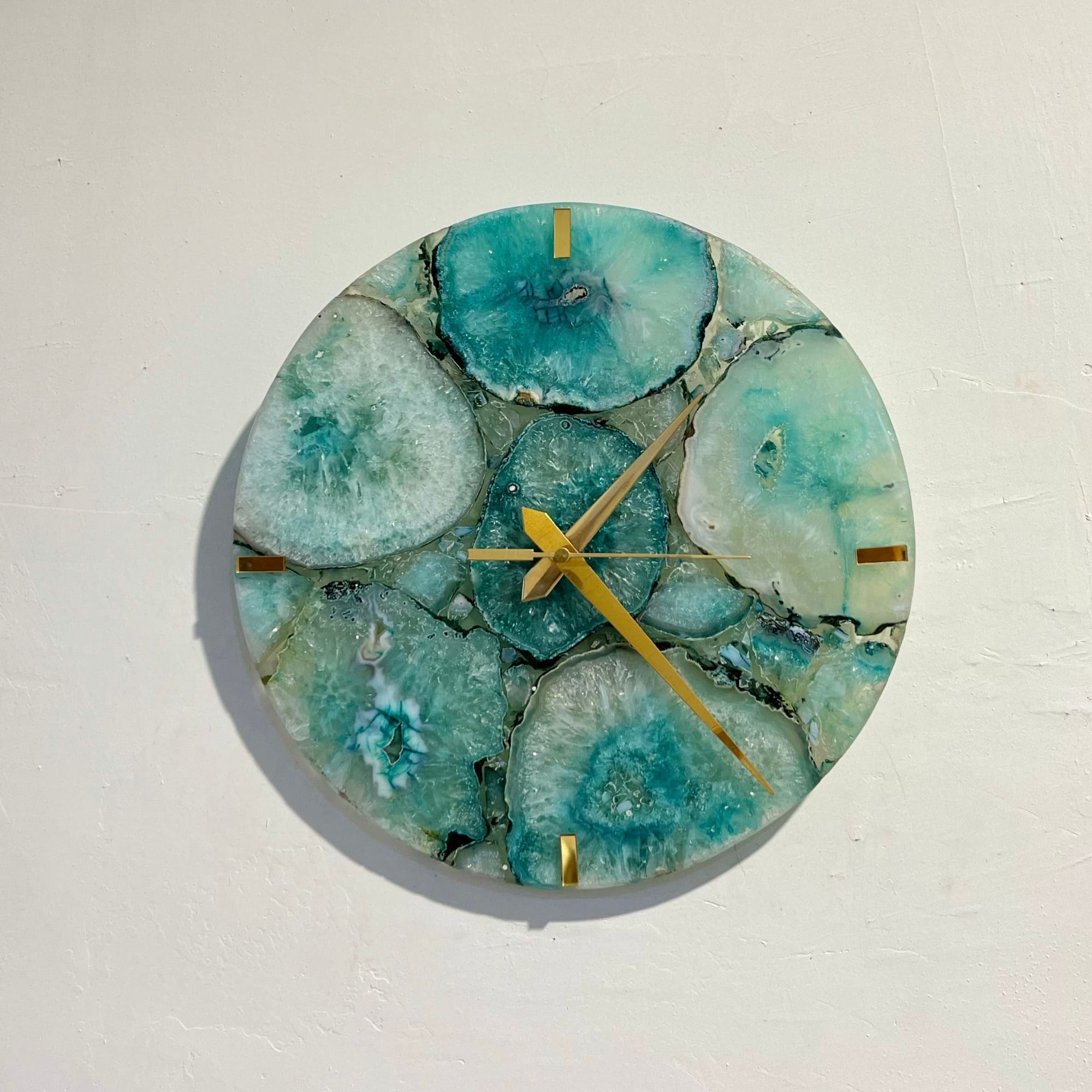 Turquoise  Agate Round Wall Clock