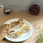 Sqaure Shape   Mother of Pearl Napkin Rings set