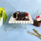 Square shape Natural Marble Pastry Stand