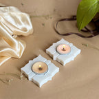 Yan Ying Design Marble tea light Holder Set of 2