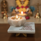 Marble Square Chowki With Marble Brass Diya