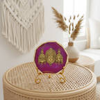 Agate Metal Venketeshwar Showpiece with Metal Stand - Pink