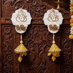 Mother Of Pearl Shubh Labh & Riddhi Siddhi Hangings With Latkans