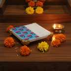 Marble Resin Polished Chowki With Gold Legs