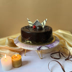 Multicolor Agate Cake Stand with Metal Base  - 10 Inches