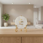 Marble Love Laughter Forever Showpiece With Metal Stand