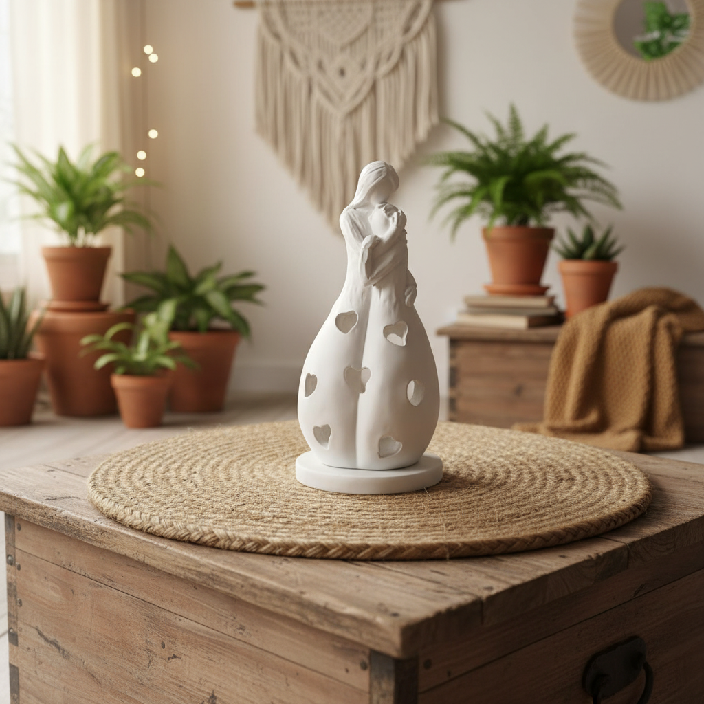 Mother Baby Tealight Showpiece