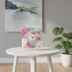 Agate Square Multi Color Desk Clock with Metal Stand