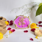 Jai Shree Ram Green Agate  with Metal Stand