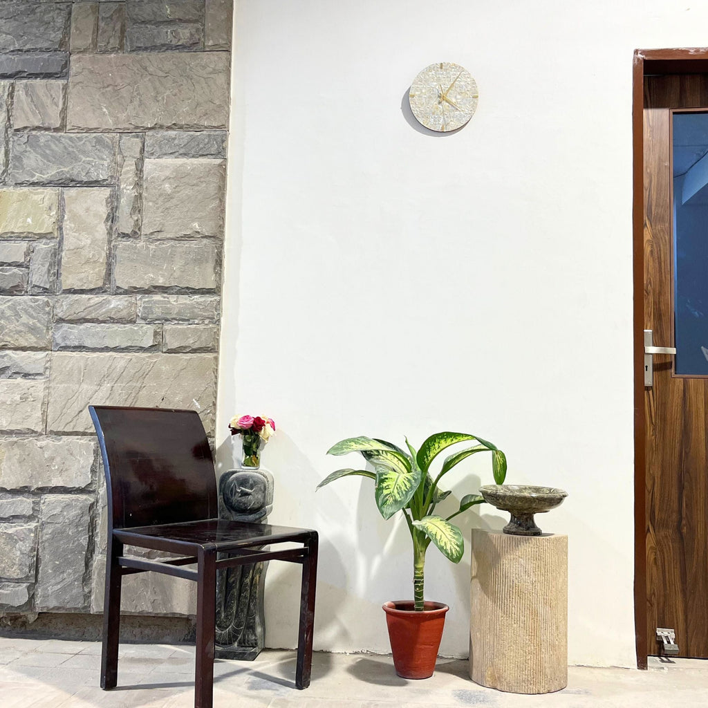 Mother of Pearl Round Wall Clock