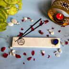 Marble with Agate Gayatri Mantra Agarbatti Stand